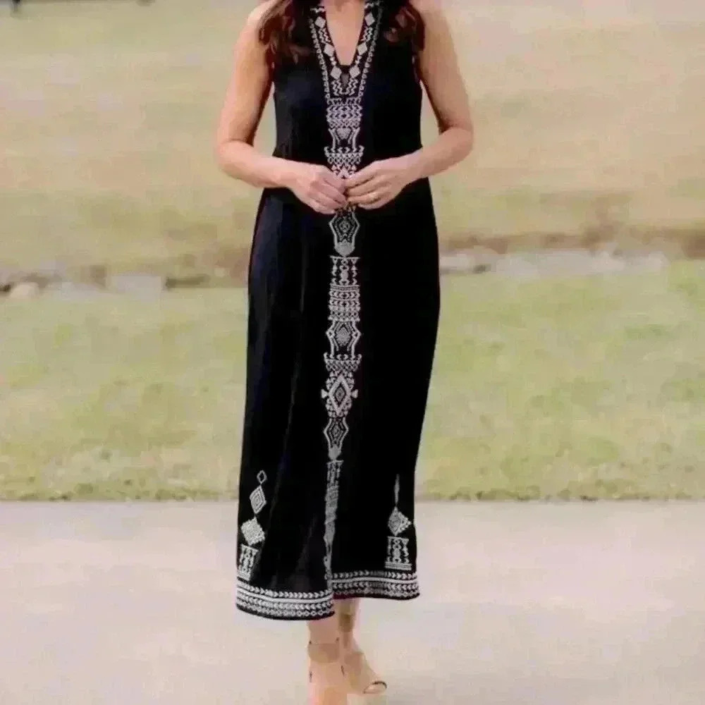 Anthro THML Aztec column dress size XS